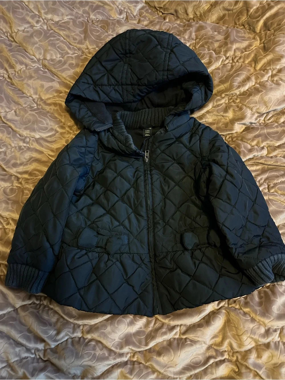 Baby GAP Navy Blue Quilted Hooded Puffer Jacket- Size 2T